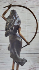 Girl with Thyrsus Art Deco Bronze Sculpture 23" x 12"