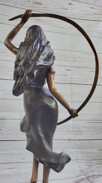 Girl with Thyrsus Art Deco Bronze Sculpture 23" x 12"