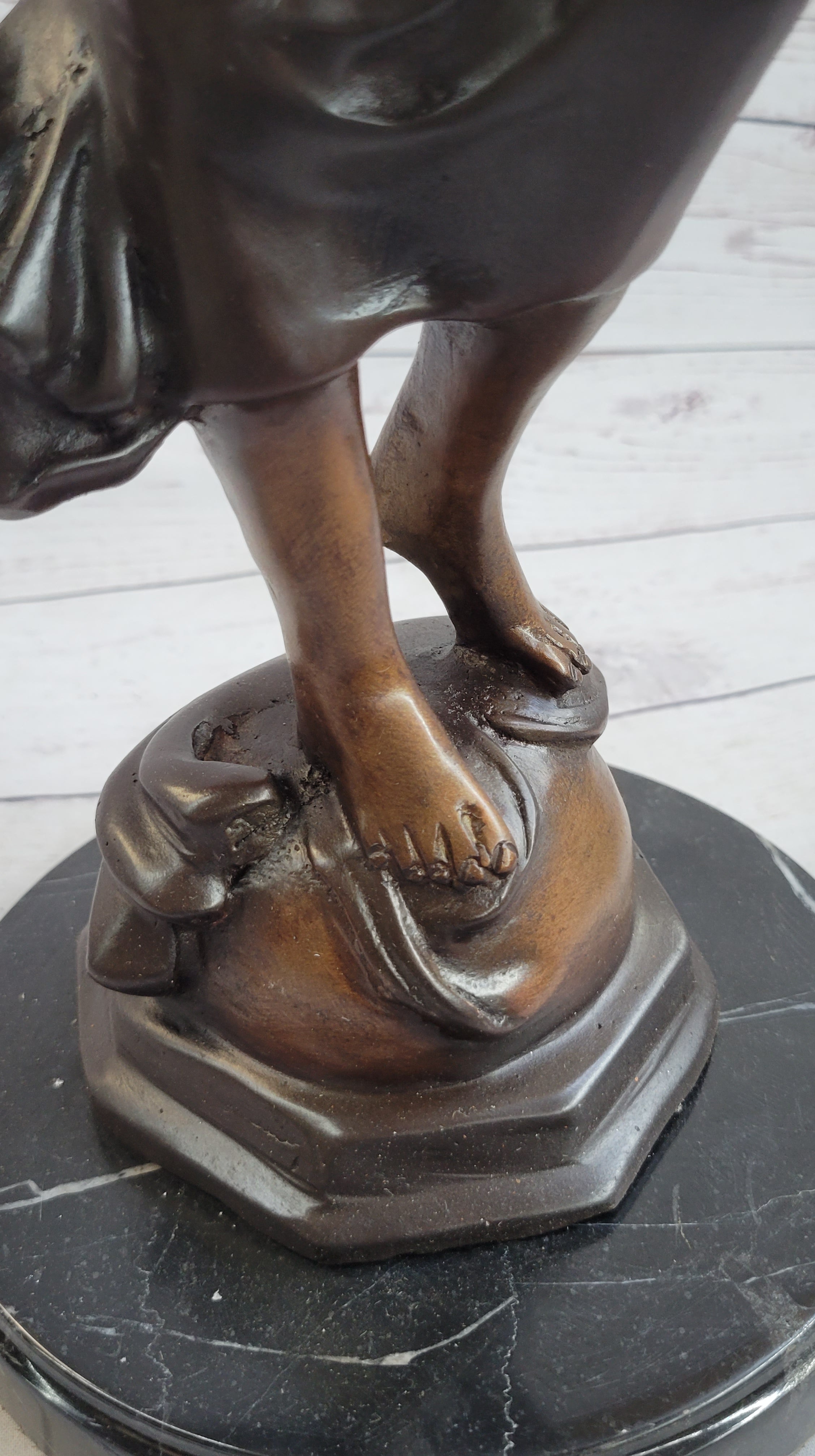 Girl with Thyrsus Art Deco Bronze Sculpture 23" x 12"
