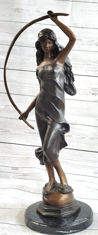 Girl with Thyrsus Art Deco Bronze Sculpture 23" x 12"