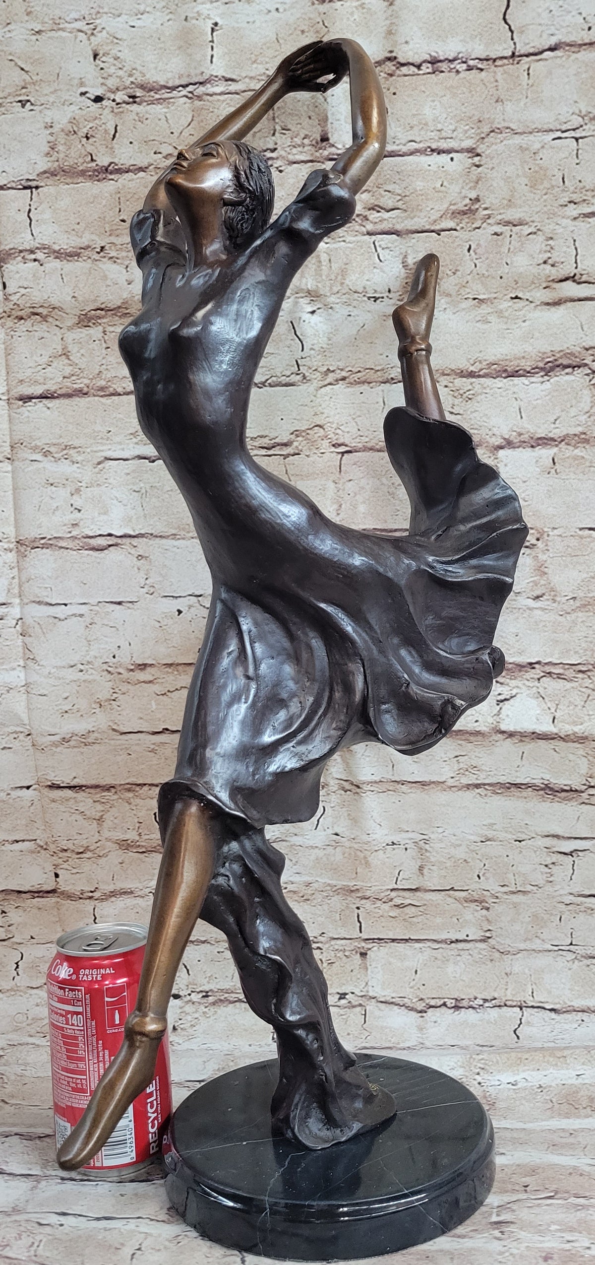 Leaping Female Dancer Bronze Sculpture Original Signed Art