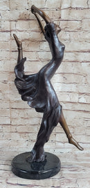 Leaping Female Dancer Bronze Sculpture Original Signed Art
