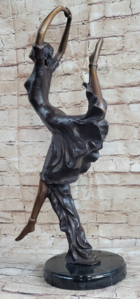 Leaping Female Dancer Bronze Sculpture Original Signed Art
