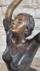 Leaping Female Dancer Bronze Sculpture Original Signed Art