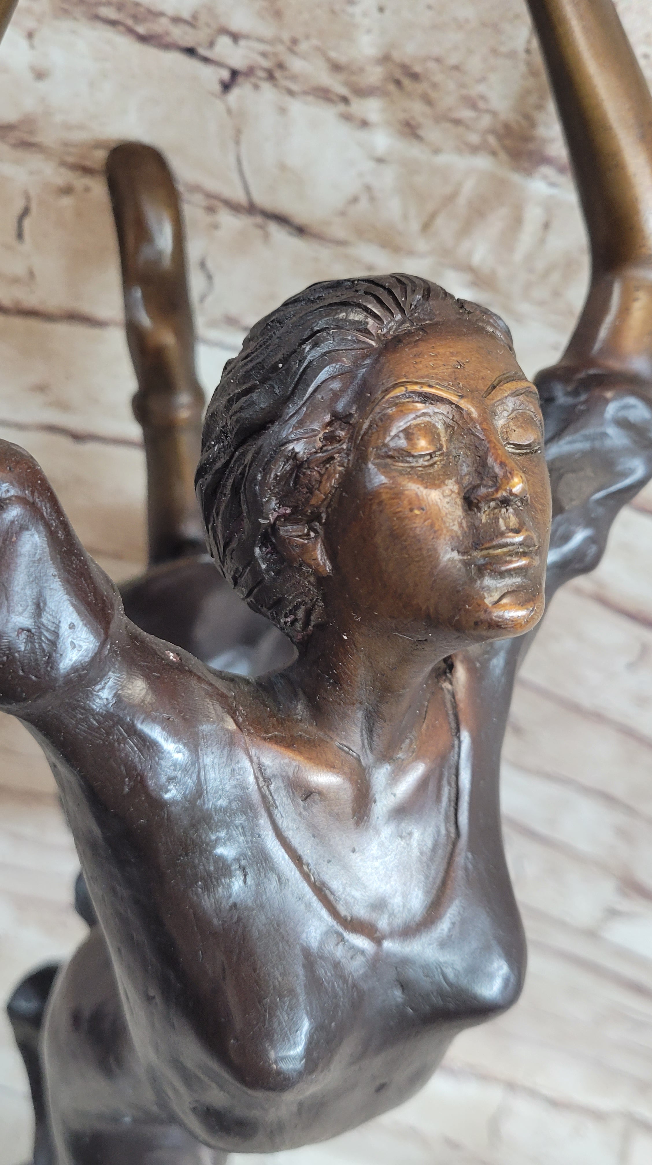 Leaping Female Dancer Bronze Sculpture Original Signed Art