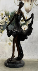 Tall Classic Dancer Signed Chiparus Bronze Sculpture NR