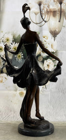Tall Classic Dancer Signed Chiparus Bronze Sculpture NR