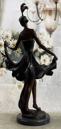 Tall Classic Dancer Signed Chiparus Bronze Sculpture NR