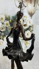 Tall Classic Dancer Signed Chiparus Bronze Sculpture NR