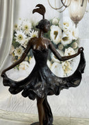 Tall Classic Dancer Signed Chiparus Bronze Sculpture NR