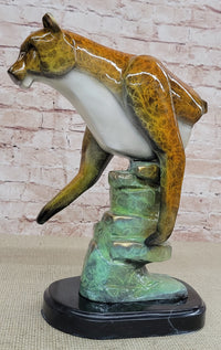 Bronze Metal Cougar Mountain Lion Limited Edition 14" x 10"
