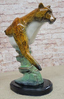 Bronze Metal Cougar Mountain Lion Limited Edition 14" x 10"