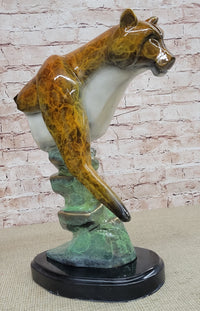 Bronze Metal Cougar Mountain Lion Limited Edition 14" x 10"