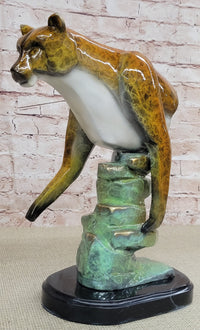 Bronze Metal Cougar Mountain Lion Limited Edition 14" x 10"