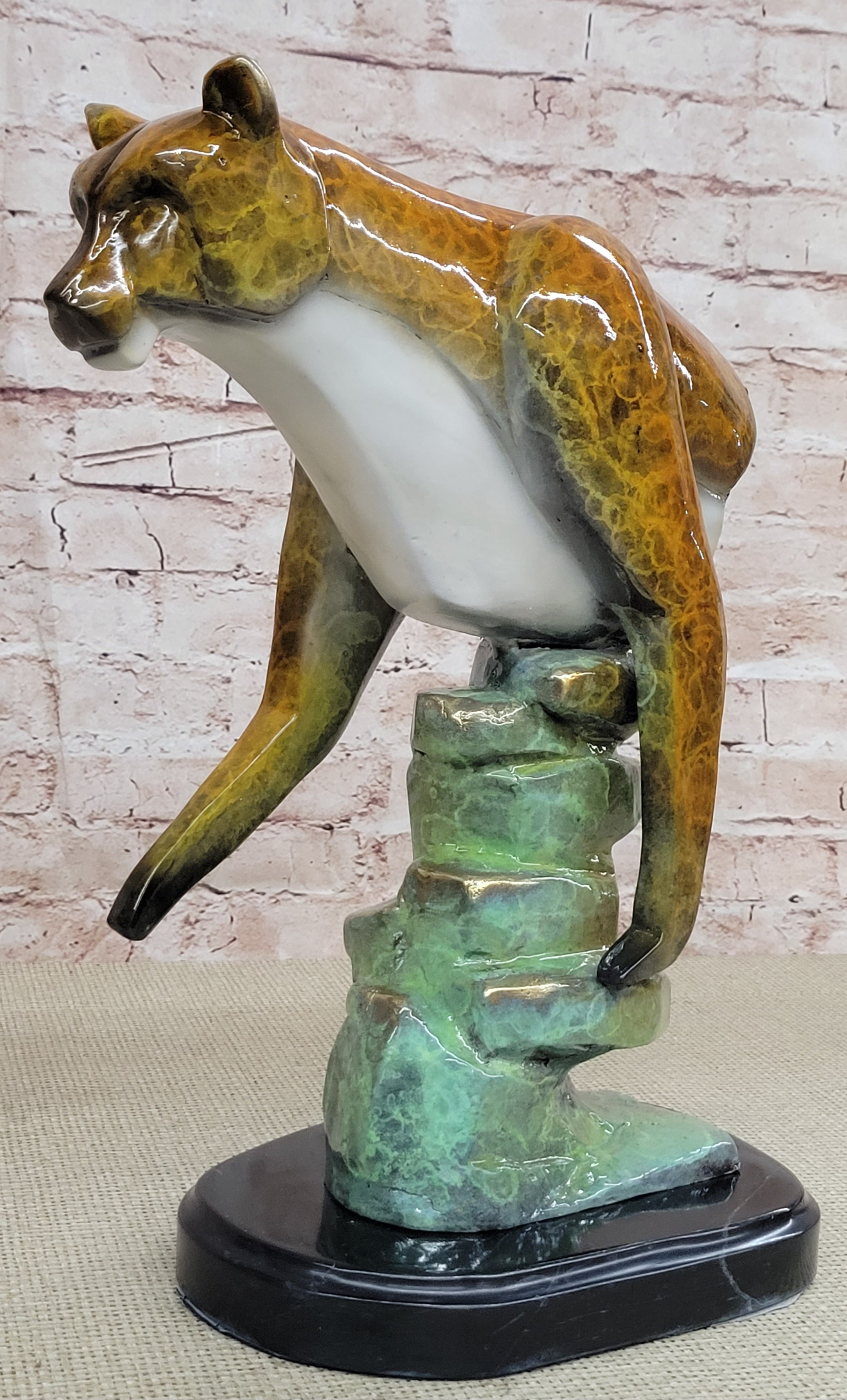 Bronze Metal Cougar Mountain Lion Limited Edition 14" x 10"