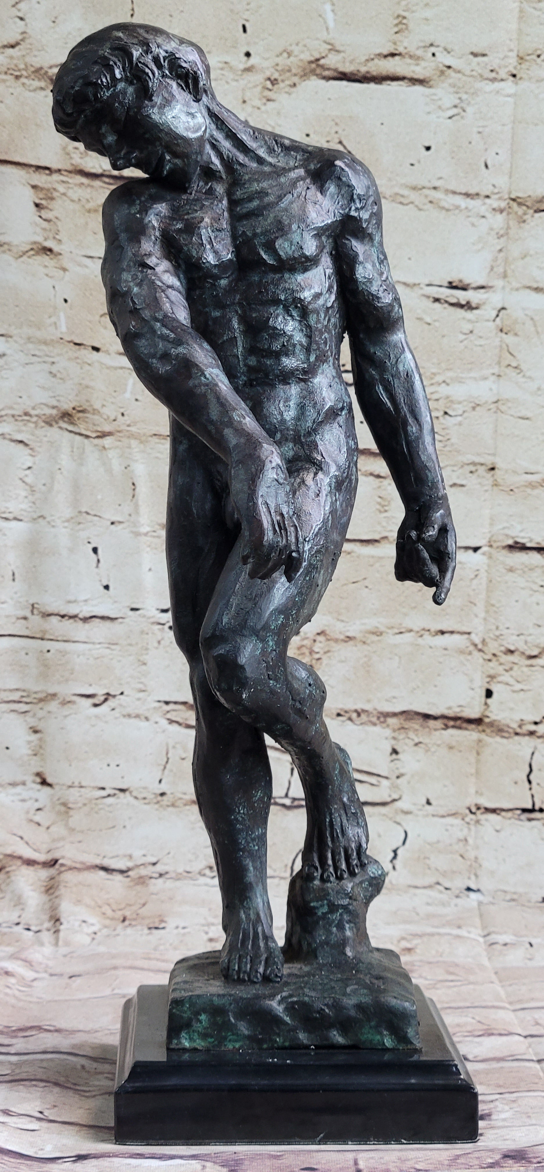 THE SHADE by Auguste Rodin - Bronze Sculpture of Adam