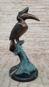 Bronze Hornbill Bird Sculpture by J. Moigniez
