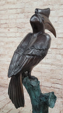 Bronze Hornbill Bird Sculpture by J. Moigniez