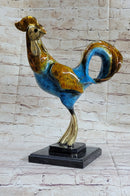 LTD Edition Rooster Patina Gilt Bronze Sculpture