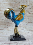 LTD Edition Rooster Patina Gilt Bronze Sculpture