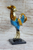 LTD Edition Rooster Patina Gilt Bronze Sculpture