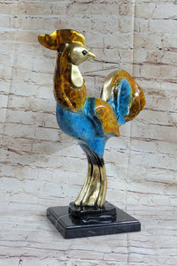 LTD Edition Rooster Patina Gilt Bronze Sculpture