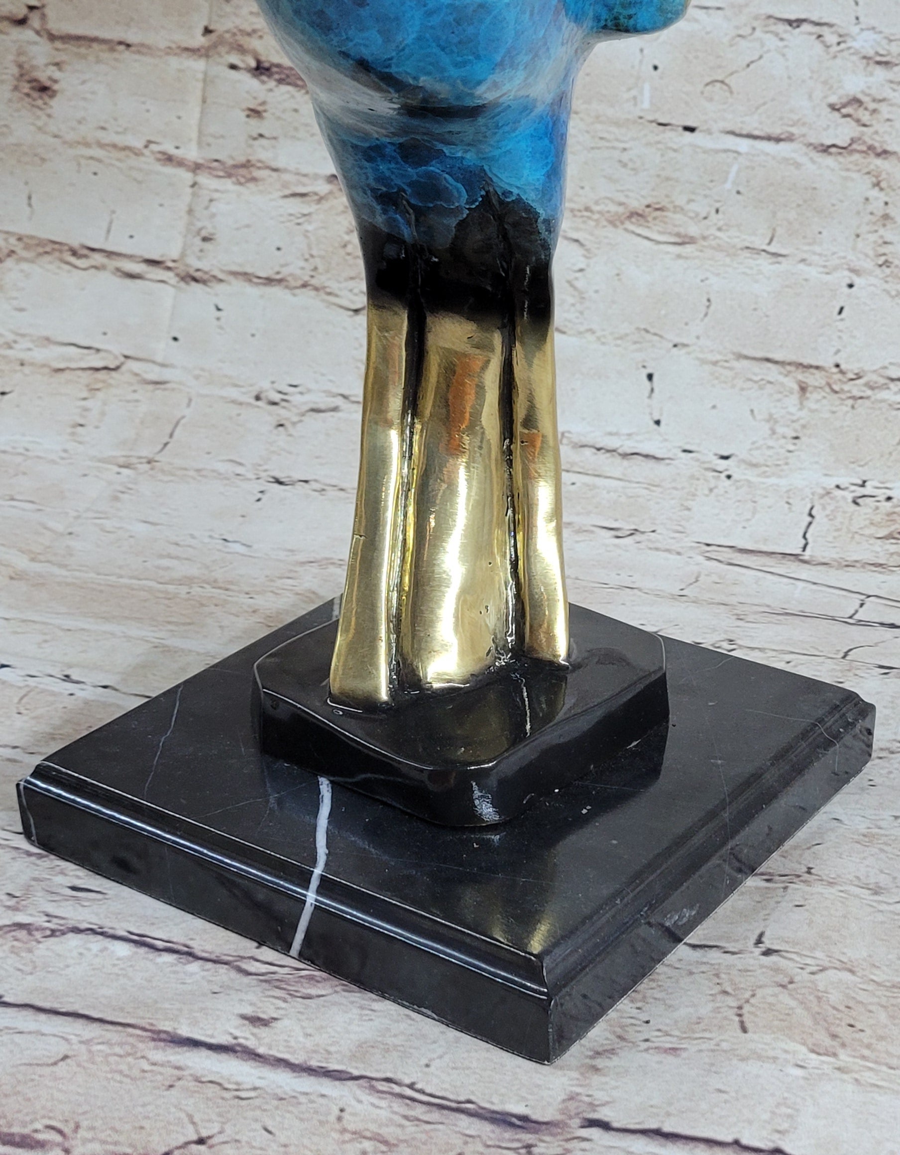 LTD Edition Rooster Patina Gilt Bronze Sculpture