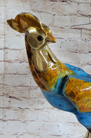LTD Edition Rooster Patina Gilt Bronze Sculpture