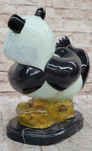 Signed & Numbered Colorful Bronze Lazy Chinese Panda Sculpture