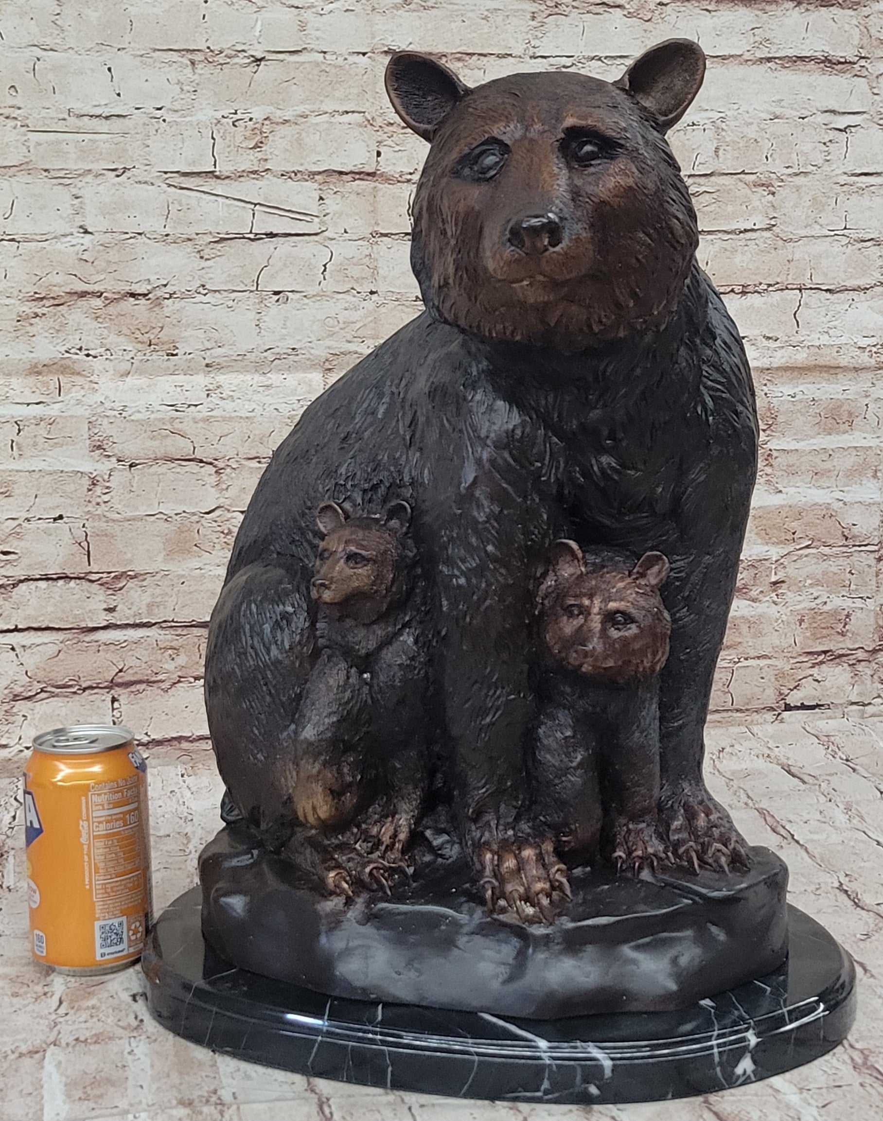 Mother Bear and Cubs - Bronze Sculpture Signed Art Moigniez