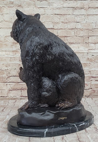 Mother Bear and Cubs - Bronze Sculpture Signed Art Moigniez