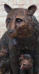 Mother Bear and Cubs - Bronze Sculpture Signed Art Moigniez
