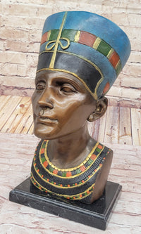 Nefertiti Bronze Sculpture Egypt Art Bust Art Nouveau