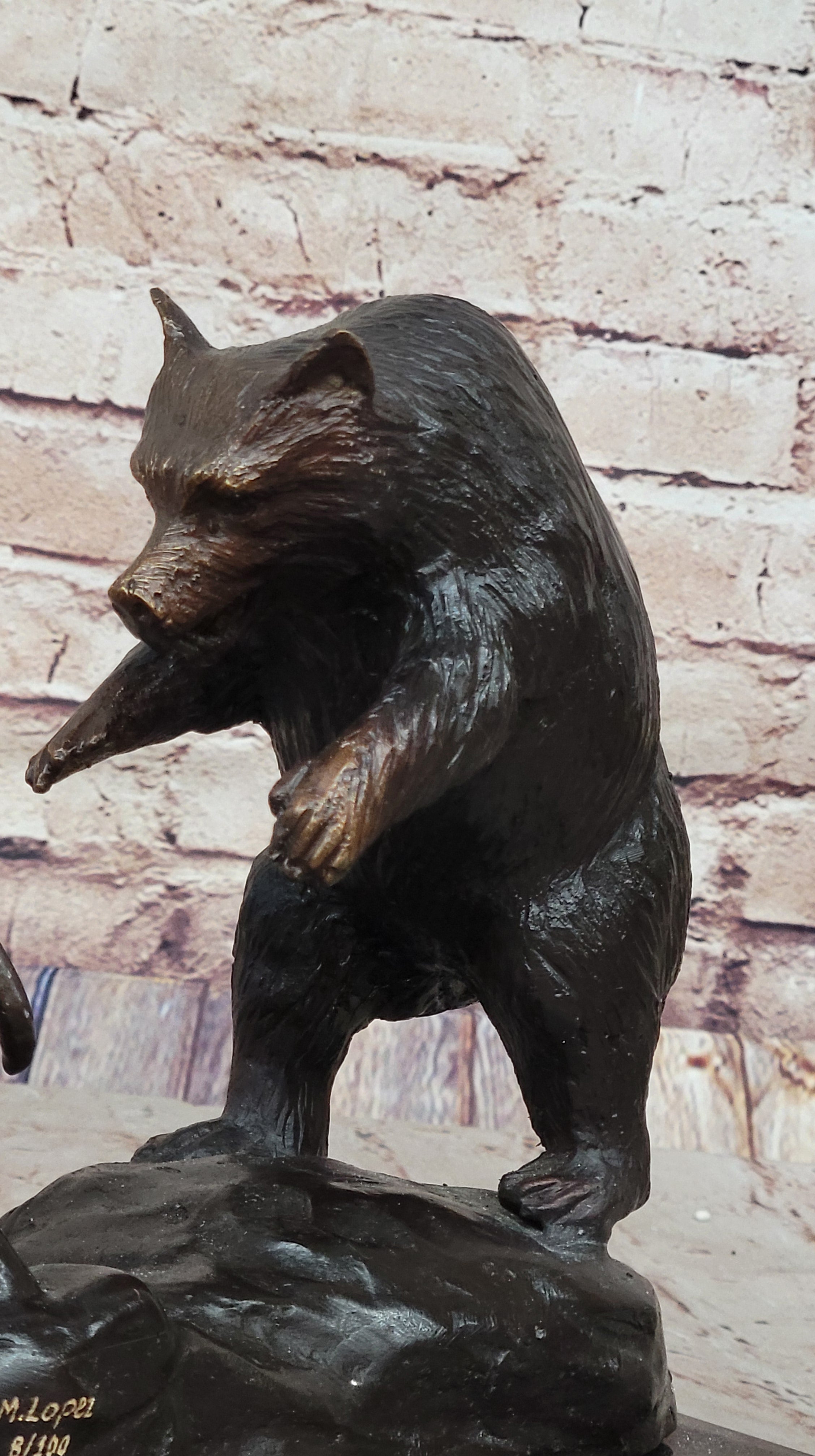 Bull vs Bear Stock Market Bronze Sculpture 9.5" x 17"