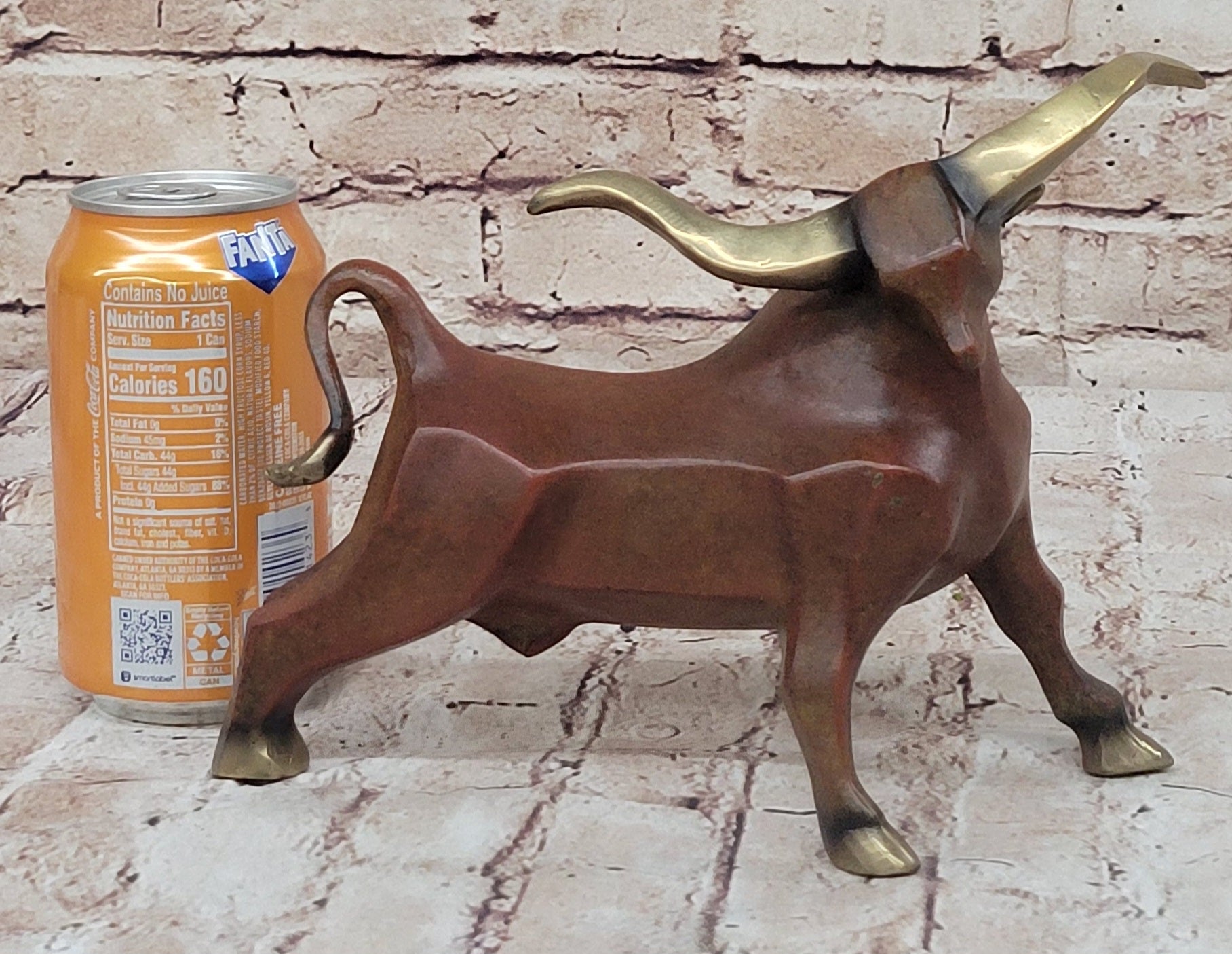 Abstract Bronze Longhorn Cattle Bull Sculpture Signed & Numbered