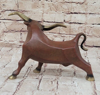 Abstract Bronze Longhorn Cattle Bull Sculpture Signed & Numbered