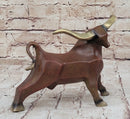 Abstract Bronze Longhorn Cattle Bull Sculpture Signed & Numbered
