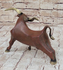 Abstract Bronze Longhorn Cattle Bull Sculpture Signed & Numbered