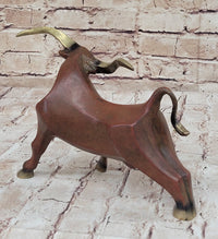 Abstract Bronze Longhorn Cattle Bull Sculpture Signed & Numbered