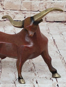 Abstract Bronze Longhorn Cattle Bull Sculpture Signed & Numbered