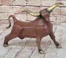 Abstract Bronze Longhorn Cattle Bull Sculpture Signed & Numbered