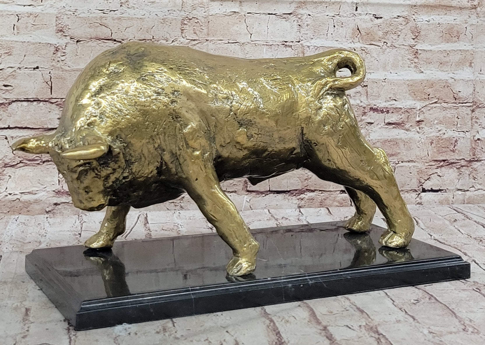 Gold Bull - Bronze Metal Sculpture Signed & Numbered Art