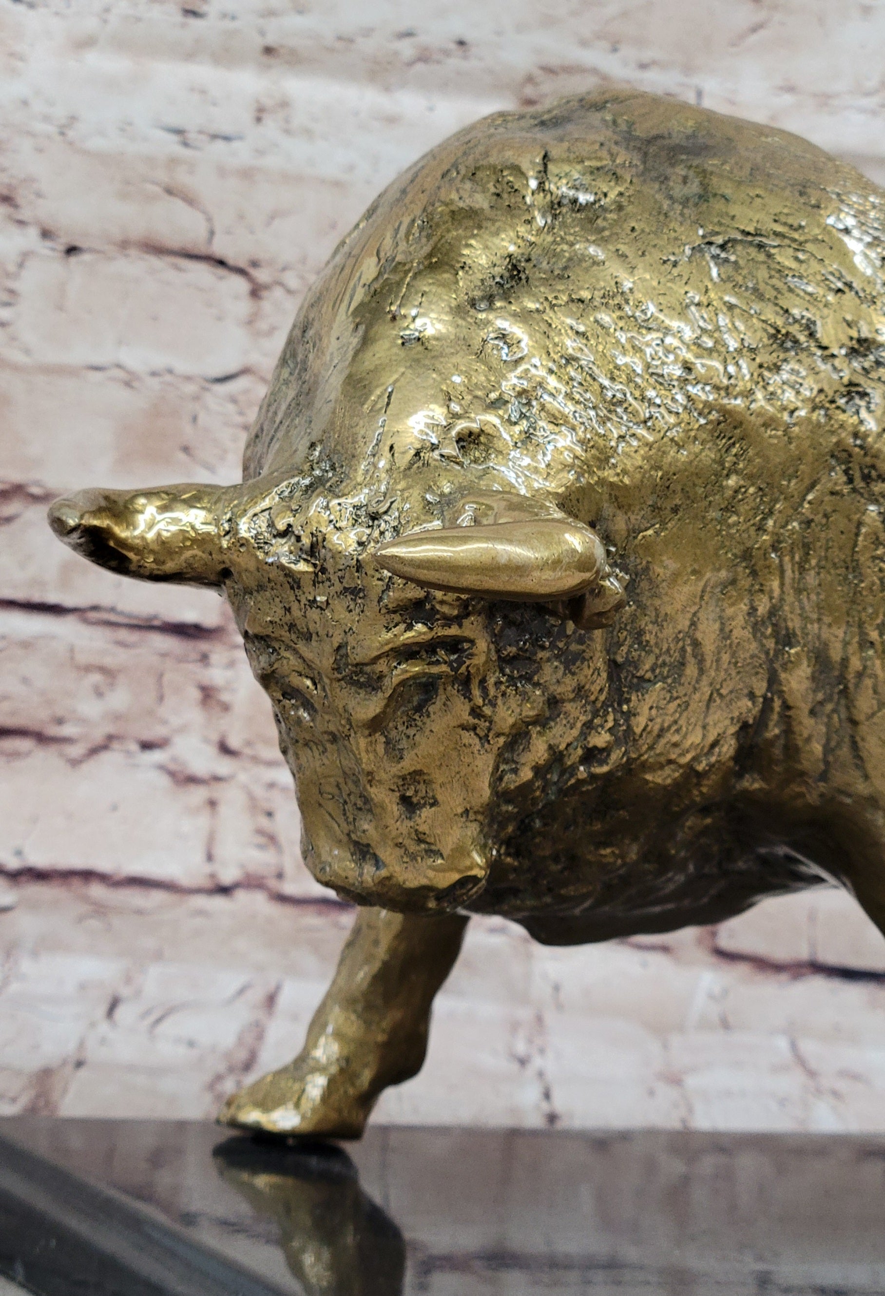 Gold Bull - Bronze Metal Sculpture Signed & Numbered Art