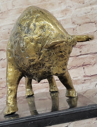 Gold Bull - Bronze Metal Sculpture Signed & Numbered Art