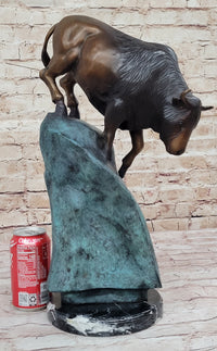 Hot Cast Bronze Bull Bison Water Buffalo Sculpture Numbered & Signed
