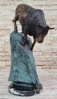 Hot Cast Bronze Bull Bison Water Buffalo Sculpture Numbered & Signed