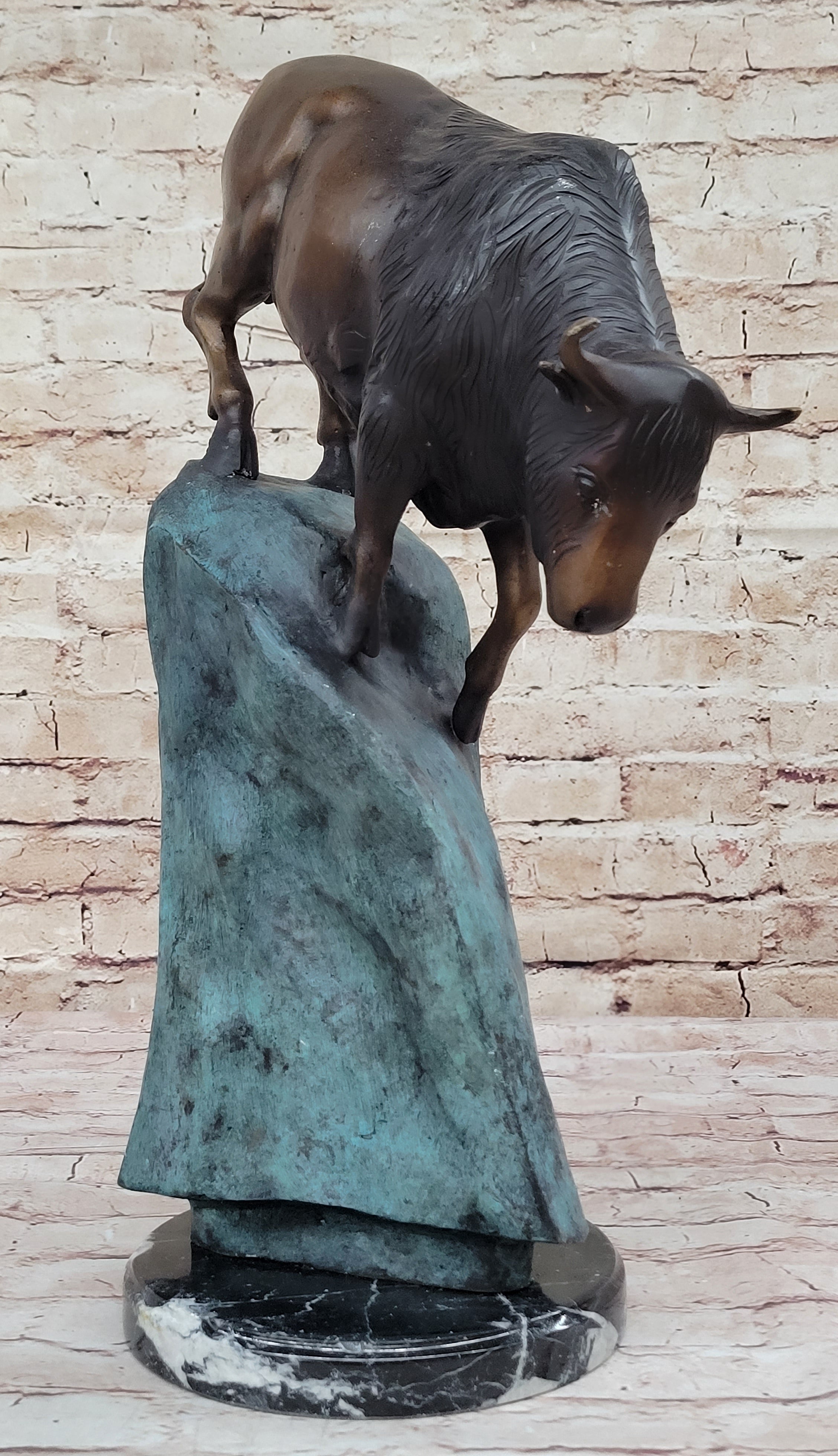 Hot Cast Bronze Bull Bison Water Buffalo Sculpture Numbered & Signed