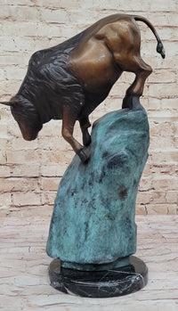 Hot Cast Bronze Bull Bison Water Buffalo Sculpture Numbered & Signed