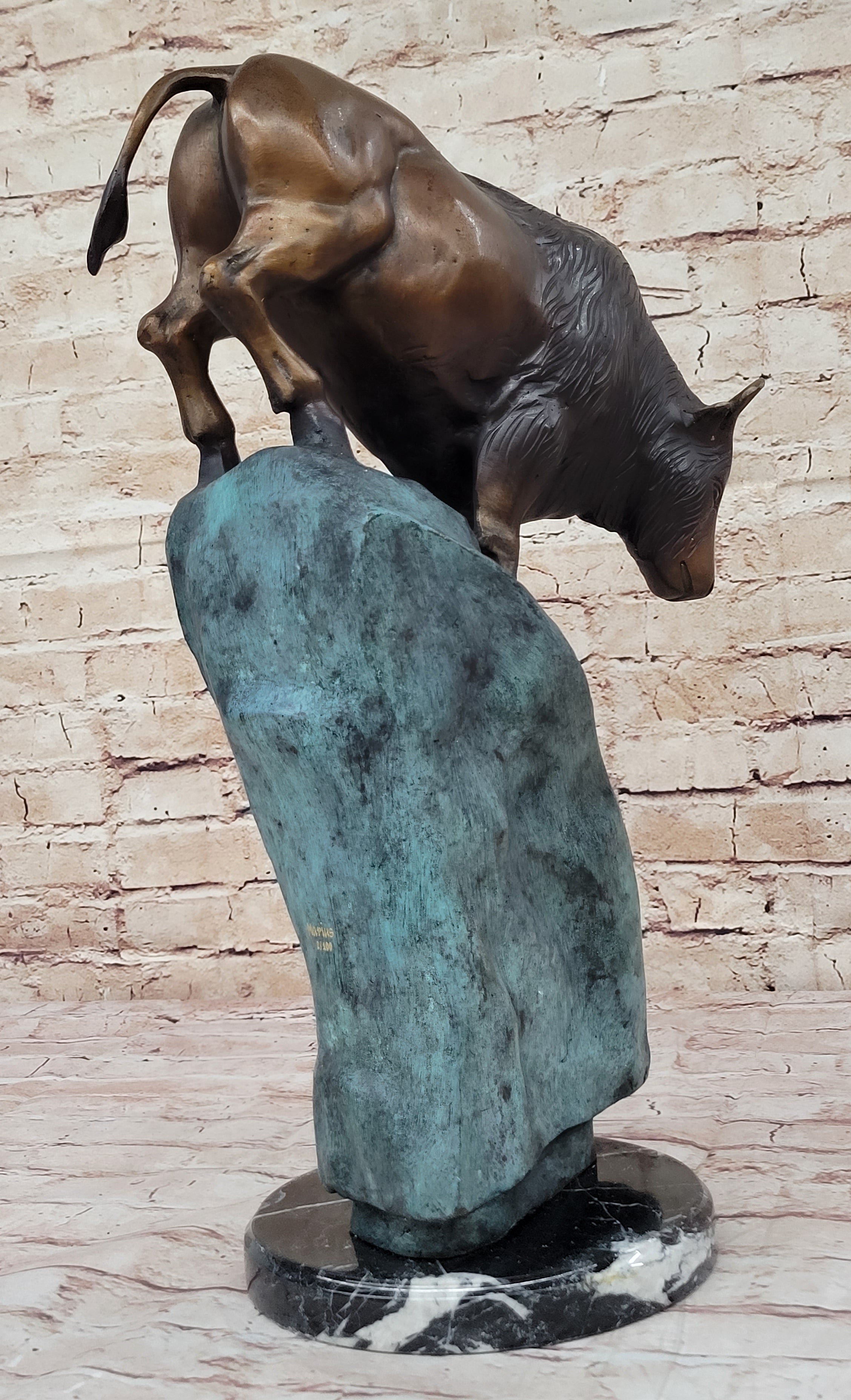 Hot Cast Bronze Bull Bison Water Buffalo Sculpture Numbered & Signed