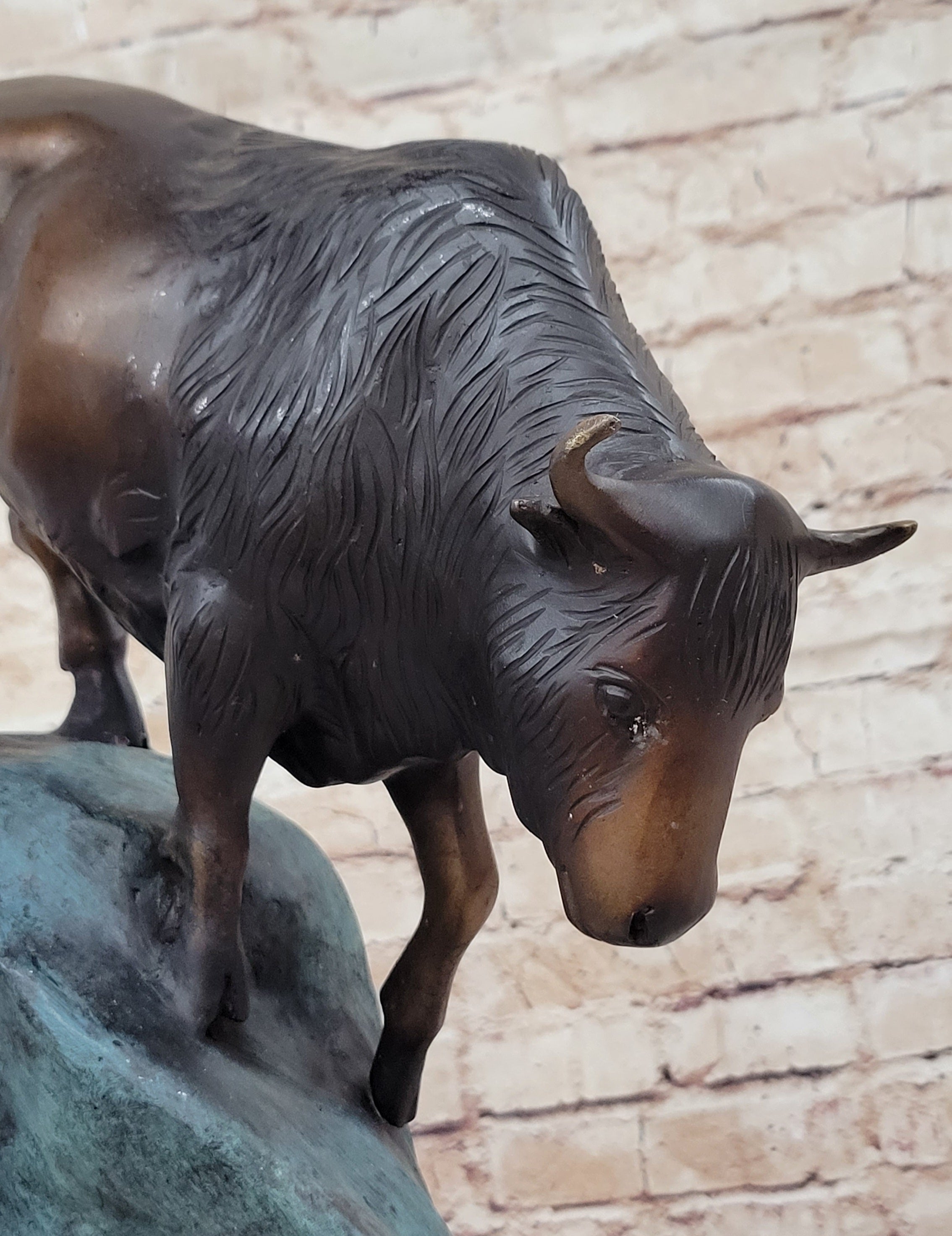Hot Cast Bronze Bull Bison Water Buffalo Sculpture Numbered & Signed
